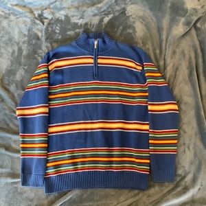 Retro Striped Ralph Lauren 1/4 Zip Sweater